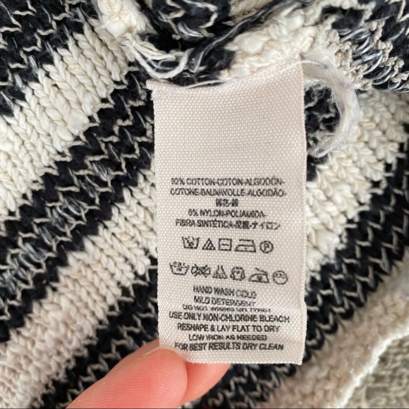 Free People Striped Spells Trouble Oversized V-neck Knit Top - Picture 8 of 8